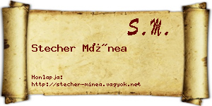 Stecher Mínea névjegykártya